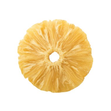 Beyaz arka plan üzerinde izole Kurutulmuş Ananas dilim