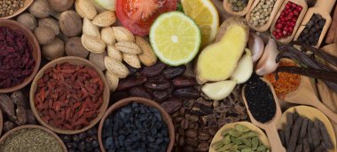 arka planda farklı baharatlar, yakın