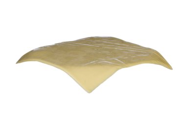 beyaz arka plan üzerinde izole peynir parçası, yakın çekim 