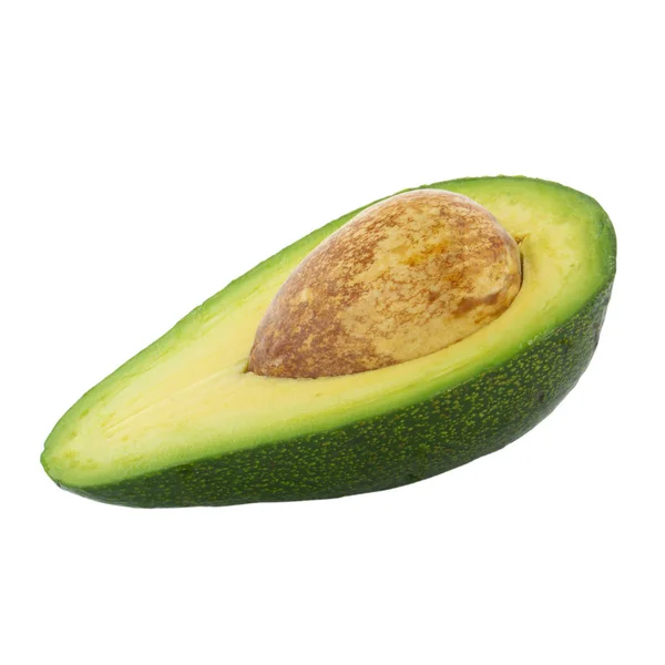 Rijpe Lekkere Avocado Geïsoleerd Witte Achtergrond Close — Stockfoto