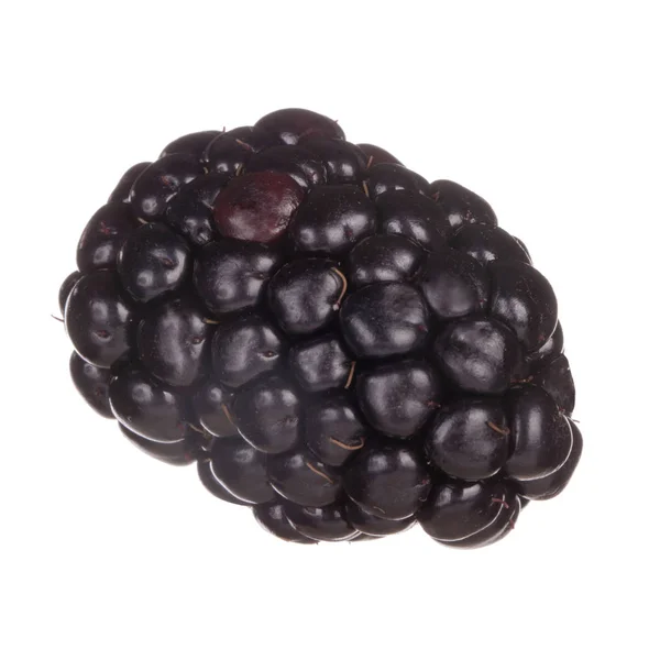 Ripe Sweet Blackberry Isolated White Background Close — Stock Photo, Image