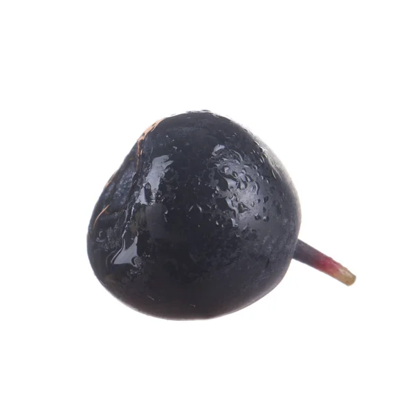 Μαύρο Bilberry Απομονωθεί Λευκό Φόντο Κοντινό — Φωτογραφία Αρχείου