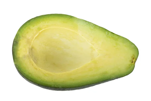 Rijpe Lekkere Avocado Geïsoleerd Witte Achtergrond Close — Stockfoto