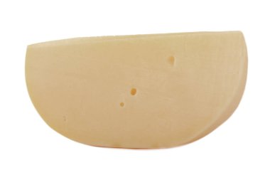 beyaz arka plan üzerinde izole peynir parçası, yakın çekim 