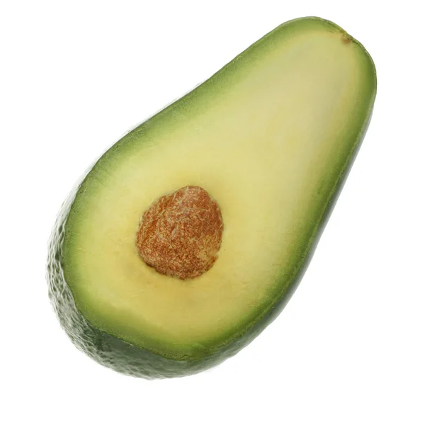 Mogen Välsmakande Avokado Isolerad Vit Bakgrund Närbild — Stockfoto