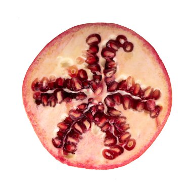 beyaz arka plan üzerinde izole olgun nar, yakın çekim  