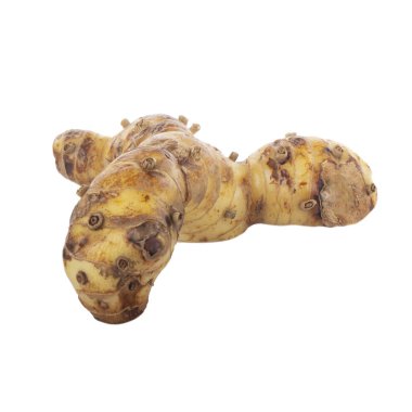 beyaz arka planda izole galanga kökü, yakın çekim  