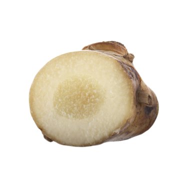 beyaz arka planda izole galanga kökü, yakın çekim  