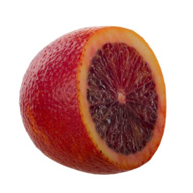 beyaz arka plan üzerinde izole kırmızı turuncu, yakın çekim  