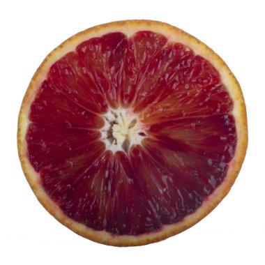 beyaz arka plan üzerinde izole kırmızı turuncu, yakın çekim  