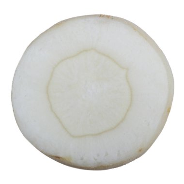 maydanoz kökü dilimi beyaz arka plan üzerinde izole