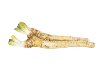 beyaz arka planda izole sebze kökleri