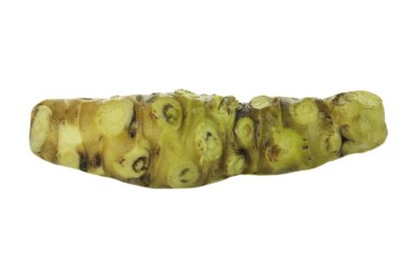 beyaz arka planda izole wasabi kökü, yakın çekim  