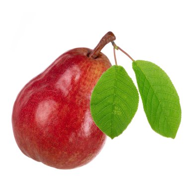 olgun armut beyaz arka plan üzerinde izole, yakın çekim  