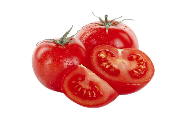 Frische Rote Tomaten Isoliert Auf Weißem Hintergrund — Stockfoto