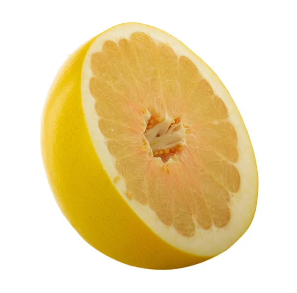 Skivade Citrusfrukter Isolerad Vit Bakgrund — Stockfoto