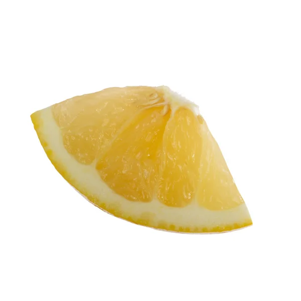 Mogen Citron Isolerad Vit Bakgrund Närbild — Stockfoto