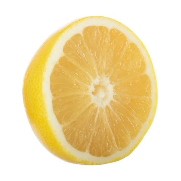 Mogen Citron Isolerad Vit Bakgrund Närbild — Stockfoto