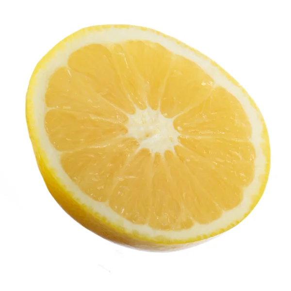 Mogen Citron Isolerad Vit Bakgrund Närbild — Stockfoto