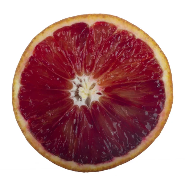 Vörös Narancs Izolált Fehér Alapon Közeli — Stock Fotó
