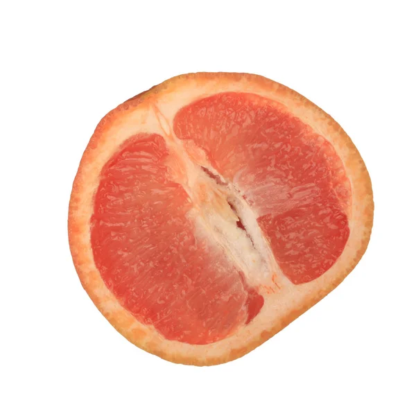 Zralý Grapefruitu Izolovaný Bílém Pozadí Zblízka — Stock fotografie