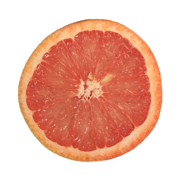 Érett Grapefruit Izolált Fehér Háttér Közelről — Stock Fotó