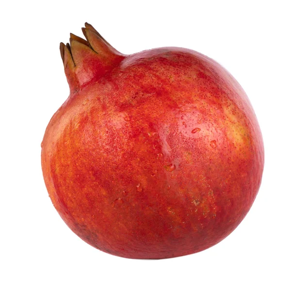 Ripe Pomegranate Isolated White Background Close — Stock Photo, Image