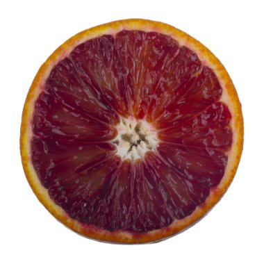 beyaz arka plan üzerinde izole kırmızı turuncu, yakın çekim  