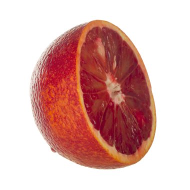 beyaz arka plan üzerinde izole kırmızı turuncu, yakın çekim  