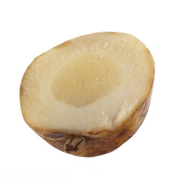 beyaz arka planda izole galanga kökü, yakın çekim  