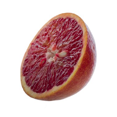 beyaz arka plan üzerinde izole kırmızı turuncu, yakın çekim  