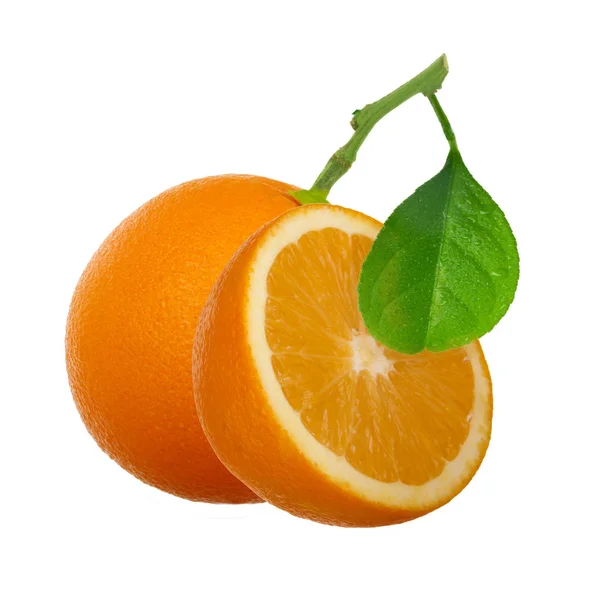 Zralé Pomeranče Izolované Bílém Pozadí Zblízka — Stock fotografie