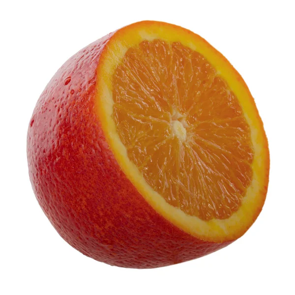 Laranja Vermelho Isolado Fundo Branco Close — Fotografia de Stock