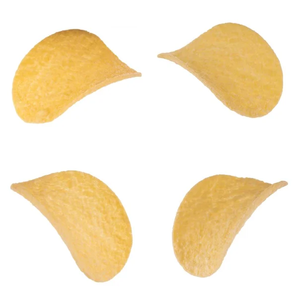 Картофельные Чипсы Белом Фоне — стоковое фото