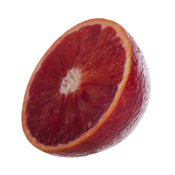 Laranja Vermelho Isolado Fundo Branco Close — Fotografia de Stock