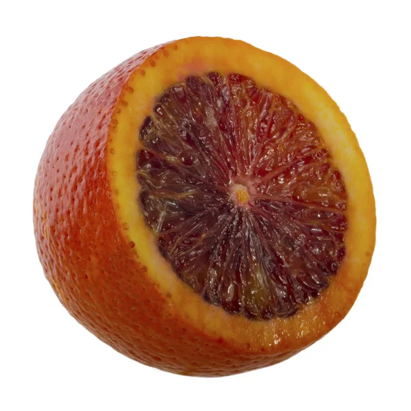 Laranja Vermelho Isolado Fundo Branco Close — Fotografia de Stock