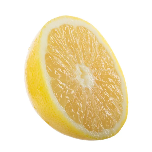 Ripe Lemon Isolated White Background Close — Stock Photo, Image
