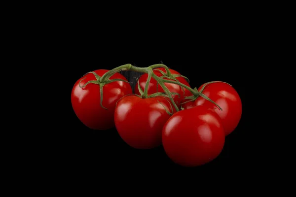 Vista Tomates Frescos Fundo Escuro — Fotografia de Stock