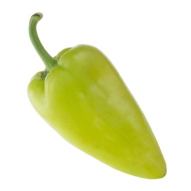 Beyaz arka planda izole edilmiş dolmalık biberin yakın çekimi, yakın çekim 