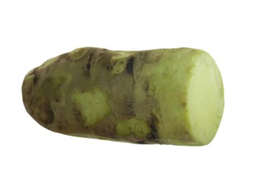 beyaz arka planda izole wasabi kökü, yakın çekim  