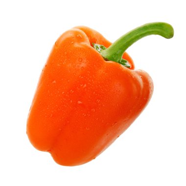 Beyaz arka planda izole edilmiş dolmalık biberin yakın çekimi, yakın çekim 