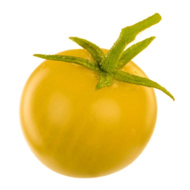 Beyaz arkaplanda sarı domates