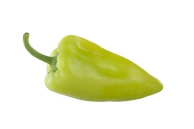 Beyaz arka planda izole edilmiş dolmalık biberin yakın çekimi, yakın çekim 