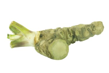 beyaz arka plan üzerinde izole wasabi kökleri, yakın çekim  