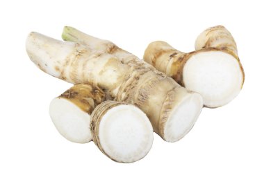 beyaz arka planda izole sebze kökleri