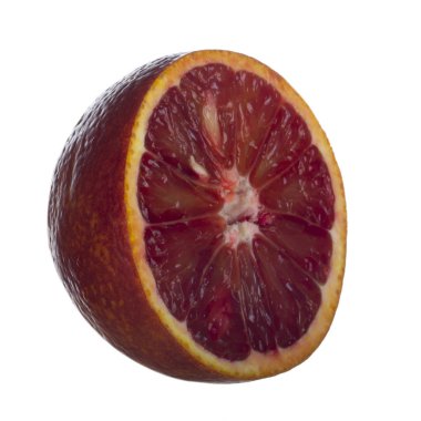 beyaz arka plan üzerinde izole kırmızı turuncu, yakın çekim  