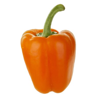 Beyaz arka planda izole edilmiş dolmalık biberin yakın çekimi, yakın çekim 