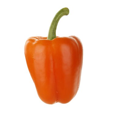 Beyaz arka planda izole edilmiş dolmalık biberin yakın çekimi, yakın çekim 