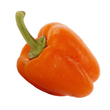 Beyaz arka planda izole edilmiş dolmalık biberin yakın çekimi, yakın çekim 