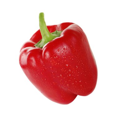 Beyaz arka planda izole edilmiş dolmalık biberin yakın çekimi, yakın çekim 